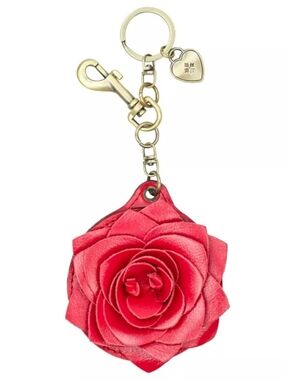 Patricia Nash Parisian Rose Leather Bag Charm - NWT